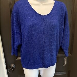 INC International Concepts Royal Blue Scoop Neck Sweater